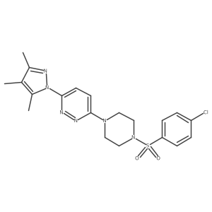 3-(4-((4-chlorophenyl)sulfonyl)piperazin-1-yl)-6-(3,4,5-trimethyl-1H-pyrazol-1-yl)pyridazine Structure
