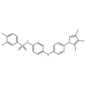 3,4-dimethyl-N-(4-((6-(3,4,5-trimethyl-1H-pyrazol-1-yl)pyridazin-3-yl)amino)phenyl)benzenesulfonamide结构式
