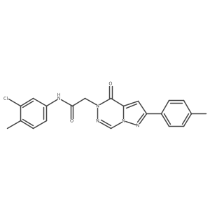 N-(3-chloro-4-methylphenyl)-2-(oxo-8-(p-tolyl)pyrazolo[1,5-d][1,2,4]triazin-1-yl)acetamide结构式