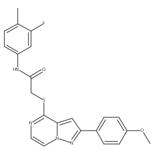 N-(3-fluoro-4-methylphenyl)-2-{[2-(4-methoxyphenyl)pyrazolo[1,5-a]pyrazin-4-yl]sulfanyl}acetamide结构式