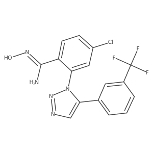 4-chloro-N'-hydroxy-2-[5-[3-(trifluoromethyl)phenyl]triazol-1-yl]benzenecarboximidamide结构式