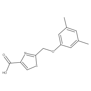 2-((3,5-Dimethylphenoxy)methyl)thiazole-4-carboxylic acid结构式
