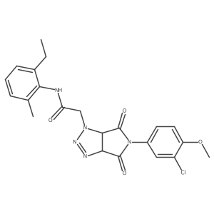 2-[5-(3-chloro-4-methoxyphenyl)-4,6-dioxo-4,5,6,6a-tetrahydropyrrolo[3,4-d][1,2,3]triazol-1(3aH)-yl]-N-(2-ethyl-6-methylphenyl)acetamide结构式