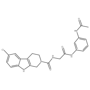 N-[2-(3-acetamidoanilino)-2-oxo-ethyl]-6-chloro-1,3,4,9-tetrahydropyrido[3,4-b]indole-2-carboxamide结构式