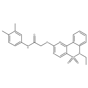 N-(3,4-dimethylphenyl)-2-((6-ethyl-5,5-dioxido-6H-benzo[c]pyrimido[4,5-e][1,2]thiazin-2-yl)thio)acetamide Structure
