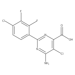 6-Amino-5-chloro-2-(4-chloro-2,3-difluorophenyl)-4-pyrimidinecarboxylic acid Structure