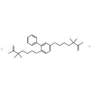 Pentanoic acid, 5,5'-((1,1'-biphenyl)-2,5-diylbis(oxy))bis(2,2-dimethyl-, dipotassium salt Structure