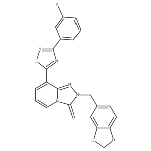 2-(1,3-benzodioxol-5-ylmethyl)-8-[3-(3-fluorophenyl)-1,2,4-oxadiazol-5-yl][1,2,4]triazolo[4,3-a]pyridin-3(2H)-one结构式