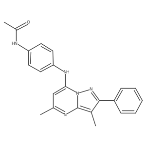 N-{4-[(3,5-dimethyl-2-phenylpyrazolo[1,5-a]pyrimidin-7-yl)amino]phenyl}acetamide Structure