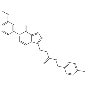 2-[[7-(3-methoxyphenyl)-8-oxo-[1,2,4]triazolo[4,3-a]pyrazin-3-yl]sulfanyl]-N-[(4-methylphenyl)methyl]acetamide Structure