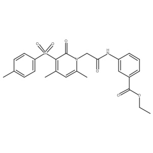 ethyl 3-(2-(4,6-dimethyl-2-oxo-3-tosylpyridin-1(2H)-yl)acetamido)benzoate结构式
