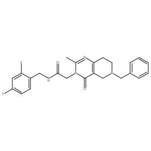 2-(6-benzyl-2-methyl-4-oxo-5,6,7,8-tetrahydropyrido[4,3-d]pyrimidin-3(4H)-yl)-N-(2,4-difluorobenzyl)acetamide结构式