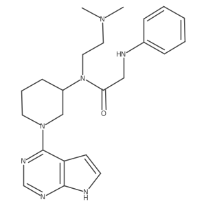N-(1-(7H-pyrrolo[2,3-d]pyrimidin-4-yl)piperidin-3-yl)-N-(2-(dimethylamino)ethyl)-2-(phenylamino)acetamide结构式