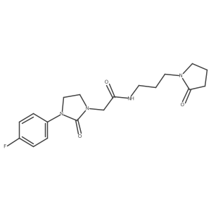 2-[3-(4-fluorophenyl)-2-oxoimidazolidin-1-yl]-N-[3-(2-oxopyrrolidin-1-yl)propyl]acetamide Structure