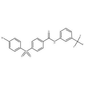 6-((4-bromophenyl)sulfonyl)-N-(3-(trifluoromethyl)phenyl)nicotinamide结构式
