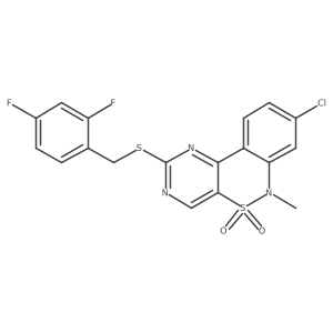 8-chloro-2-[(2,4-difluorobenzyl)sulfanyl]-6-methyl-6H-pyrimido[5,4-c][2,1]benzothiazine 5,5-dioxide Structure