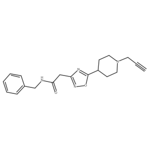 N-benzyl-2-{5-[1-(prop-2-yn-1-yl)piperidin-4-yl]-1,2,4-oxadiazol-3-yl}acetamide Structure
