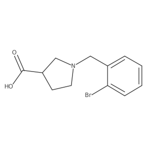 1-[(2-Bromophenyl)methyl]pyrrolidine-3-carboxylic acid结构式
