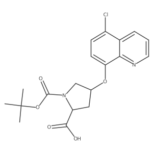 (2S,4S)-1-(tert-Butoxycarbonyl)-4-[(5-chloro-8-quinolinyl)oxy]-2-pyrrolidinecarboxylic acid Structure