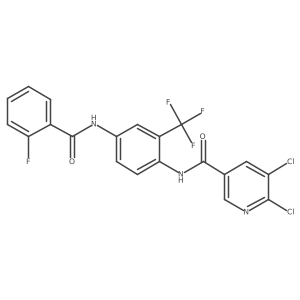 5,6-dichloro-N-[4-(2-fluorobenzamido)-2-(trifluoromethyl)phenyl]pyridine-3-carboxamide Structure