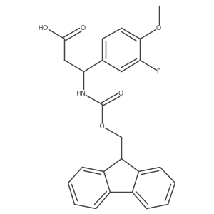 (3S)-3-({[(9H-fluoren-9-yl)methoxy]carbonyl}amino)-3-(3-fluoro-4-methoxyphenyl)propanoic acid结构式