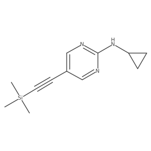 N-cyclopropyl-5-(2-(trimethylsilyl)ethynyl)pyrimidin-2-amine结构式