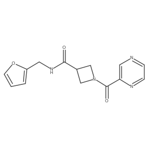 N-(furan-2-ylmethyl)-1-(pyrazine-2-carbonyl)azetidine-3-carboxamide结构式