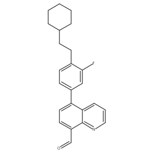 5-[4-(2-Cyclohexylethyl)-3-fluorophenyl]-8-quinolinecarboxaldehyde结构式