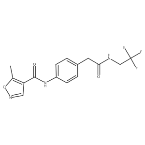 5-methyl-N-(4-(2-oxo-2-((2,2,2-trifluoroethyl)amino)ethyl)phenyl)isoxazole-4-carboxamide结构式
