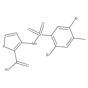 3-(2,5-Dibromo-4-methylbenzenesulfonamido)thiophene-2-carboxylic acid结构式