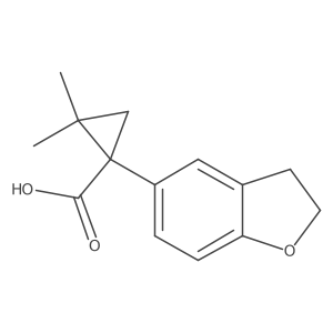 1-(2,3-Dihydro-1-benzofuran-5-yl)-2,2-dimethylcyclopropane-1-carboxylic acid Structure