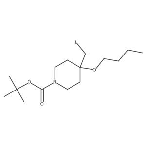 Tert-butyl 4-butoxy-4-(iodomethyl)piperidine-1-carboxylate结构式