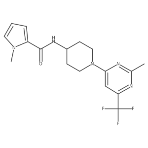 1-methyl-N-{1-[2-methyl-6-(trifluoromethyl)pyrimidin-4-yl]piperidin-4-yl}-1H-pyrrole-2-carboxamide结构式