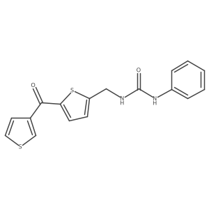 1-Phenyl-3-((5-(thiophene-3-carbonyl)thiophen-2-yl)methyl)urea Structure