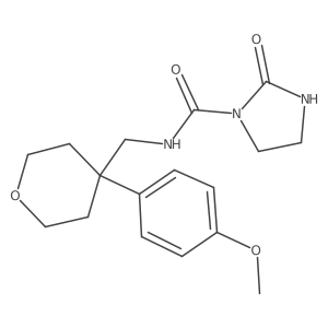 N-((4-(4-methoxyphenyl)tetrahydro-2H-pyran-4-yl)methyl)-2-oxoimidazolidine-1-carboxamide结构式
