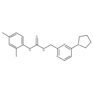 1-(2,4-Dimethylphenyl)-3-((4-(pyrrolidin-1-yl)pyrimidin-2-yl)methyl)urea结构式
