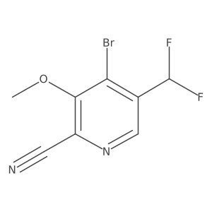 4-Bromo-2-cyano-5-(difluoromethyl)-3-methoxypyridine Structure