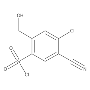 4-Chloro-5-cyano-2-(hydroxymethyl)benzene-1-sulfonyl chloride结构式