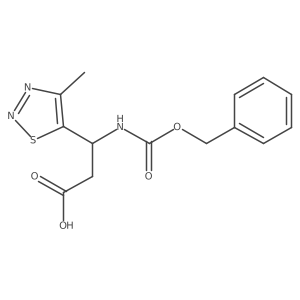 (3R)-3-{[(benzyloxy)carbonyl]amino}-3-(4-methyl-1,2,3-thiadiazol-5-yl)propanoic acid结构式