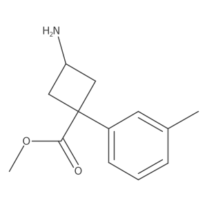 Methyl 3-amino-1-(3-methylphenyl)cyclobutane-1-carboxylate结构式