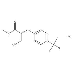 3-amino-N-methyl-2-{[4-(trifluoromethyl)phenyl]methyl}propanamide hydrochloride结构式