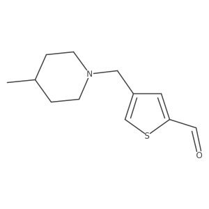 4-[(4-Methylpiperidin-1-yl)methyl]thiophene-2-carbaldehyde结构式