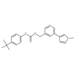 1-((5-(1-methyl-1H-pyrazol-4-yl)pyridin-3-yl)methyl)-3-(4-(trifluoromethyl)phenyl)urea Structure