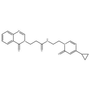 N-(2-(4-cyclopropyl-6-oxopyrimidin-1(6H)-yl)ethyl)-3-(4-oxoquinazolin-3(4H)-yl)propanamide Structure