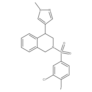2-((3-chloro-4-fluorophenyl)sulfonyl)-4-(1-methyl-1H-pyrazol-4-yl)-1,2,3,4-tetrahydroisoquinoline Structure