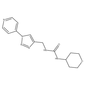 1-((1-(pyridin-4-yl)-1H-1,2,3-triazol-4-yl)methyl)-3-(tetrahydro-2H-pyran-4-yl)urea结构式