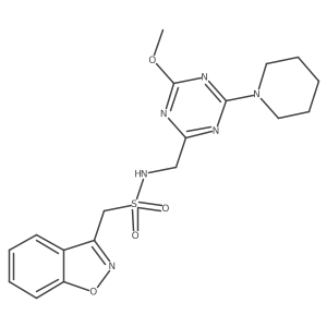 1-(benzo[d]isoxazol-3-yl)-N-((4-methoxy-6-(piperidin-1-yl)-1,3,5-triazin-2-yl)methyl)methanesulfonamide Structure