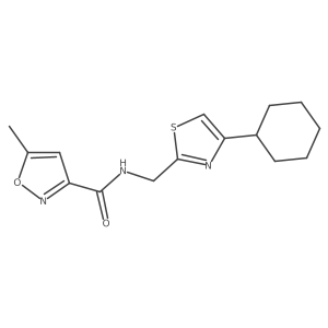 N-((4-cyclohexylthiazol-2-yl)methyl)-5-methylisoxazole-3-carboxamide结构式