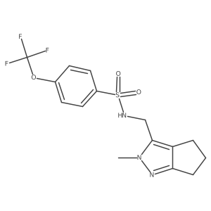 N-((2-methyl-2,4,5,6-tetrahydrocyclopenta[c]pyrazol-3-yl)methyl)-4-(trifluoromethoxy)benzenesulfonamide结构式