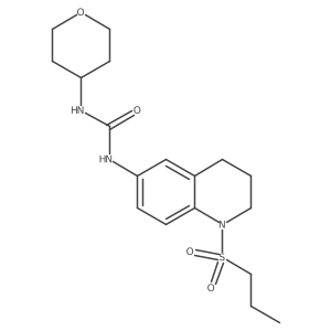 1-(1-(propylsulfonyl)-1,2,3,4-tetrahydroquinolin-6-yl)-3-(tetrahydro-2H-pyran-4-yl)urea结构式